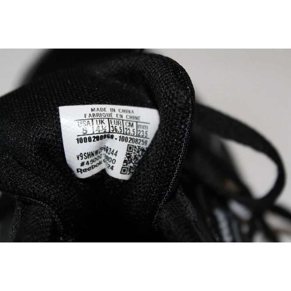 Reebok Court Advance Sneakers Black and White Mens Size 5 Womens 6.5